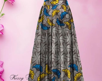 Jupe africaine - Jupe wax - fleurs de mariage - jupe longue - jupe courte - ethnique - pagne- wax - afro - longue - femme -African print