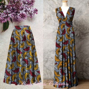 Afrikaanse jurk waxjurk lendendoekjurk Infinity jurkjurk converteerbaar verschillende kleuren beschikbaar afbeelding 1