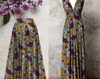 Robe africaine robe wax robe pagne Robe infinity dress convertible plusieurs coloris disponibles vert Etsy France
