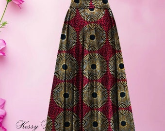 Jupe africaine - Jupe wax - fleurs de mariage - jupe longue - jupe courte - ethnique - pagne- wax - afro - longue - femme - ankara skirt