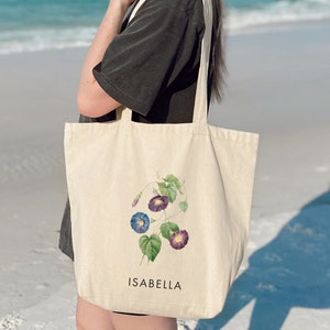 Settembre Regalo floreale di nascita personalizzato Borsa in tela personalizzata Regalo di compleanno per il suo cottage Regalo principale per la mamma Regalo per la migliore amica Regalo di Natale