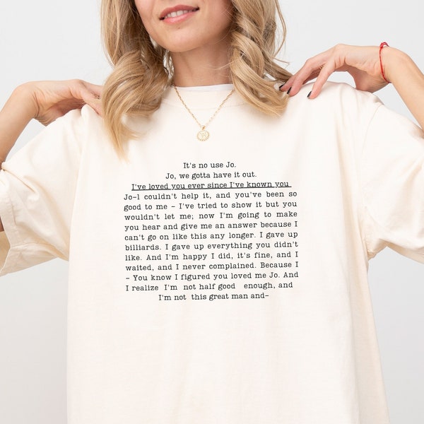 Little Women Comfort Colors Jo and Laurie Scene Timothy Quote Literary Gift Bookish Gift Little Women Gift Jo March Oversized Shirt