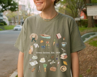 Comfort Colors® Anne con una camiseta E Anne of Green Gables Gift Bookish camiseta Light Academia Top Book Shirt Anne Shirley Green Gables Shirt