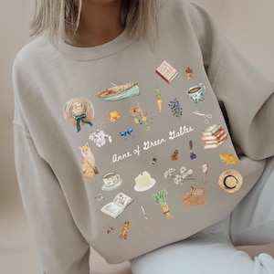 Anne with an E Sweatshirt Anne of Green Gables Gift Bookish Sweatshirt Light Academia Sweater Book Sweatshirt Anne Shirley Green Gable Shirt