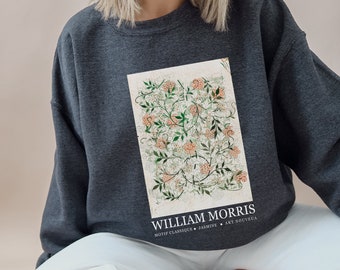 William Morris "Jasmine" Sudadera, Sudadera Estética, Regalos de Artista, Academia Ligera, Camisa Estética, Regalos para ella, Regalos para artista