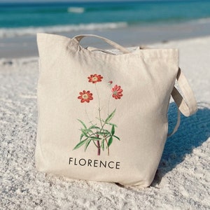 Regalo floreale di nascita personalizzato di ottobre Borsa in tela personalizzata Regalo di compleanno per il suo cottage Regalo principale per la mamma Regalo per la migliore amica Regalo di Natale