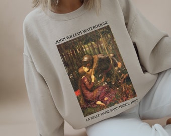 John William Waterhouse "La Belle Dame Sans Merci" Sweatshirt Romanticism Light Academia Gift Famous Painting Shirt Poet Shirt Dark Academia