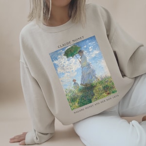 Claude Monet Madame Monet Sweatshirt Light Academia French Impressionism Painting Shirt Art History Classical Art Shirt Artsy Aesthetic