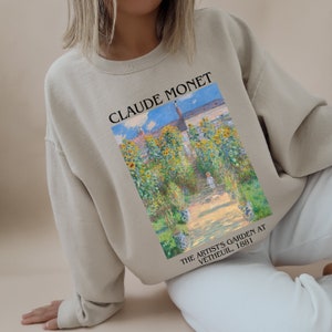Claude Monet, Cottagecore Aesthetic, ästhetisches Sweatshirt, Cottage Core, Florales Shirt, berühmtes Gemälde Print, leichte Wissenschaft, Künstlergeschenke