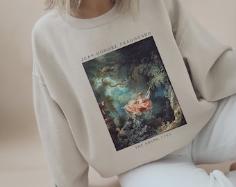 Fragonard Jean Honore "The Swing" Sweatshirt French Style Rococo 18th century Aesthetic Light Academia Vintage Painting Parisian Chic Gift