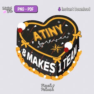 Gâteau coeur noir kpop | PNG k-pop | Autocollants Kpop numériques | autocollant kpop