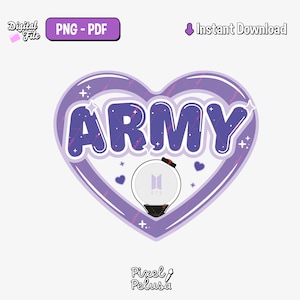 Lightstick army | kpop PNG | Digital Kpop Stickers | kpop decal