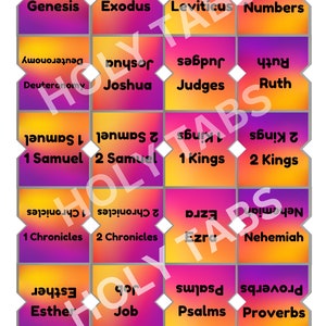 Colorful Printable Bible Tabs, Bible Download Prints, Bible Tabs Instant Access, Scripture Prints,  Bible Stationary, Labels