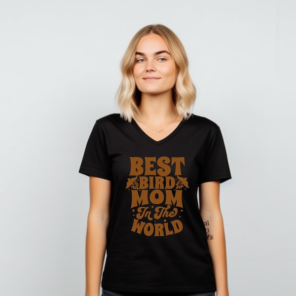 Best Bird Mom in the World V Neck Shirt, Gifts for Her, Bird Mom Gifts, Bird Lover Gifts, Bird Lover Shirt, Bird Mama Gift, Birdie Shirts