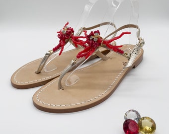 Furore Capri Sandals Sandal hand-made in Italy Red