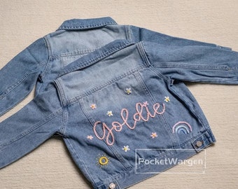 Customize Your Little One's Style with Our Unique Baby Denim Jacket - Toddler Name Jacket