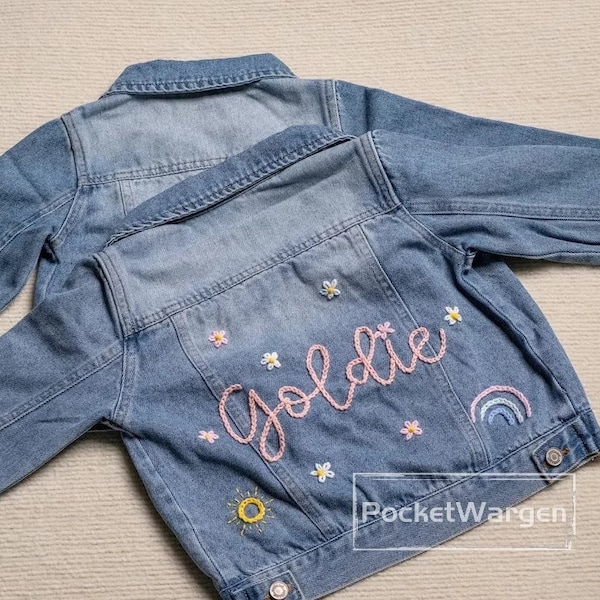Customize Your Little One's Style with Our Unique Baby Denim Jacket - Toddler Name Jacket