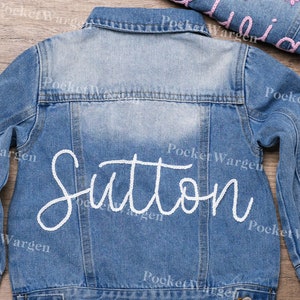 Personnalisez le style de votre tout-petit avec notre veste en jean unique pour bébé Veste prénom pour tout-petit image 5