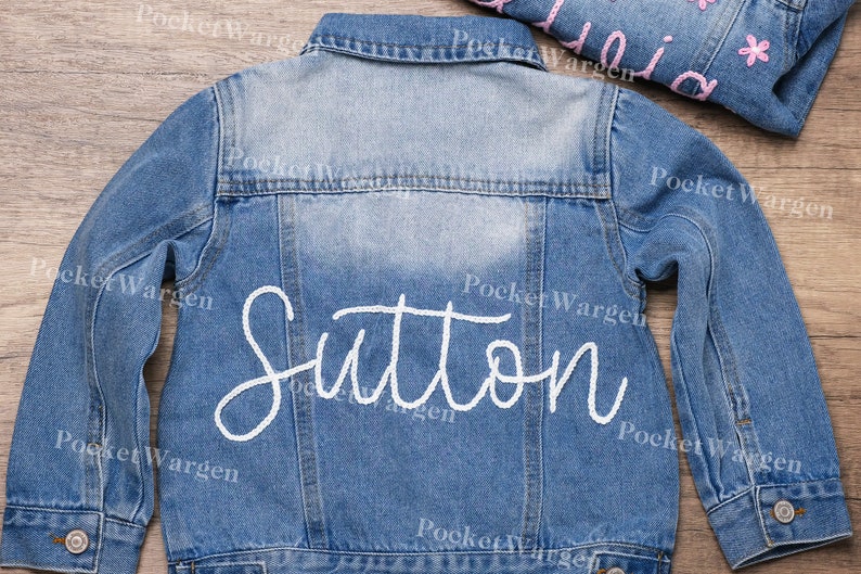 Personnalisez le style de votre tout-petit avec notre veste en jean unique pour bébé Veste prénom pour tout-petit image 5