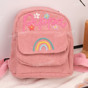 Personalized Kids Mini Backpack: Hand-Embroidered Custom Name Bag zdjęcie 4