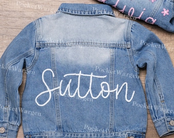 Customize Your Little One's Style with Our Unique Baby Denim Jacket - Toddler Name Jacket