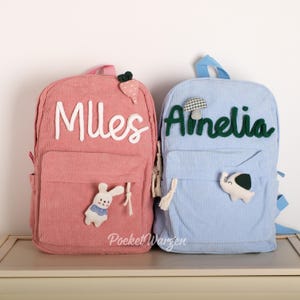 Sac à dos avec nom personnalisé - Sac à dos brodé personnalisé pour tout-petit, sac d'école préscolaire et enfant