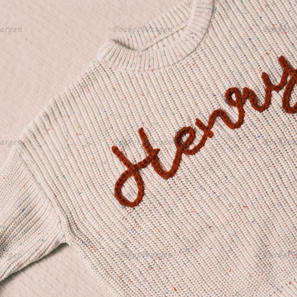 Bespoke Baby jumper: Hand-Embroidered Name & Monogram - A Treasured Gift from Auntie to Your Little One