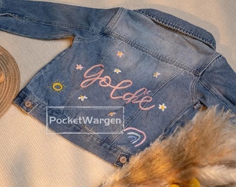 Customize Your Little One's Style with Our Unique Baby Denim Jacket - Toddler Name Jacket