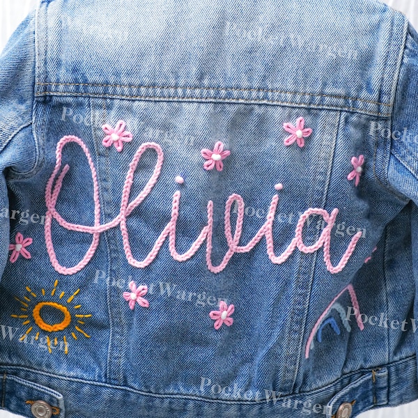 Customize Your Little One's Style with Our Unique Baby Denim Jacket - Toddler Name Jacket