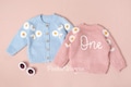 Personalized Daisy Sweater: Hand-Embroidered Cotton Knitwear