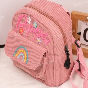 Personalized Kids Mini Backpack: Hand-Embroidered Custom Name Bag zdjęcie 5