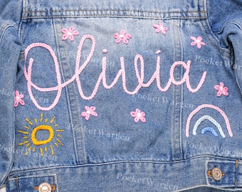 Customize Your Little One's Style with Our Unique Baby Denim Jacket - Toddler Name Jacket