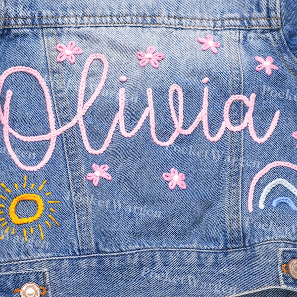 Customize Your Little One's Style with Our Unique Baby Denim Jacket - Toddler Name Jacket