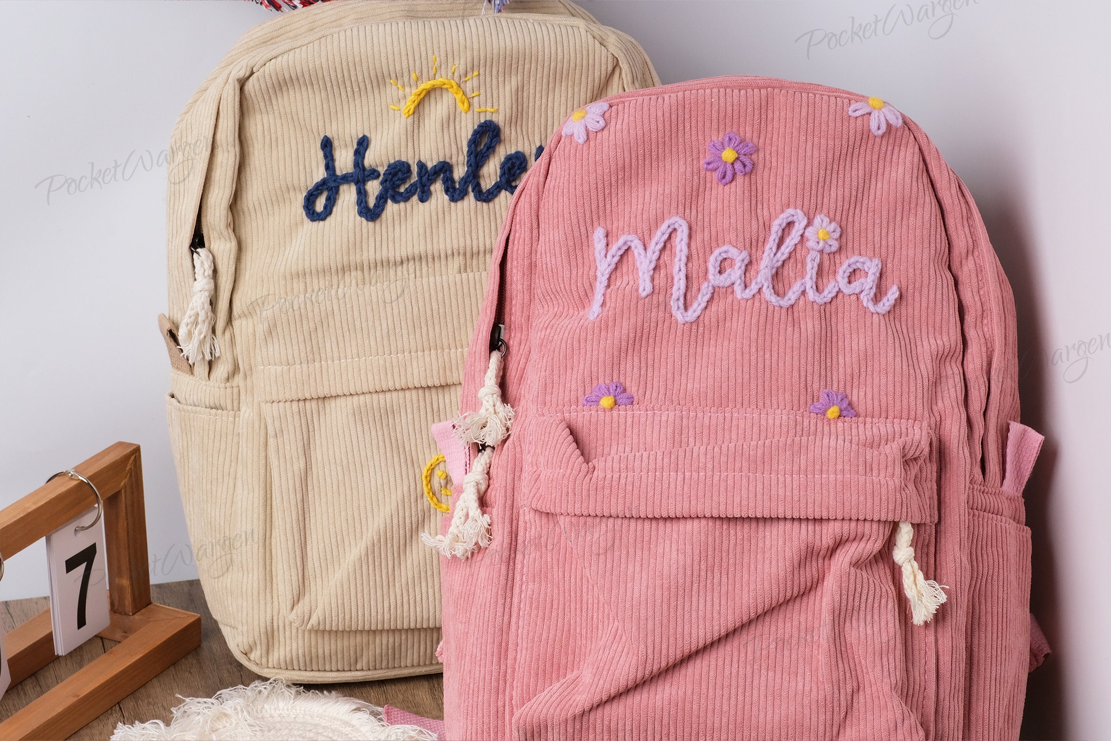 Backpack with names on them on sale