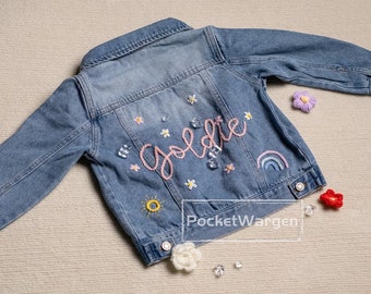 Customize Your Little One's Style with Our Unique Baby Denim Jacket - Toddler Name Jacket