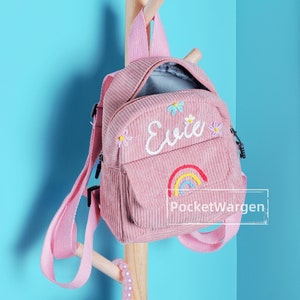 Personalized Kids Mini Backpack: Hand-Embroidered Custom Name Bag