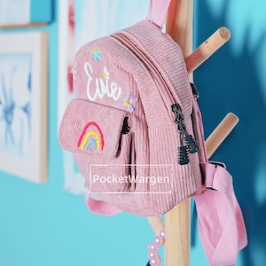 Personalized Kids Mini Backpack: Hand-Embroidered Custom Name Bag zdjęcie 6