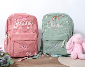 Individuell handbestickter Kleinkind-Rucksack: Personalisierte Schultasche