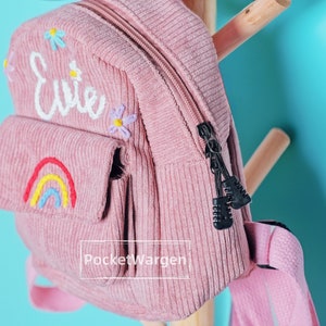 Personalisierter Kinder Mini-Rucksack: Handbestickter individueller Namenstasche Bild 4