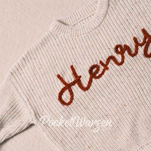 Bespoke Baby jumper: Hand-Embroidered Name & Monogram - A Treasured Gift from Auntie to Your Little One