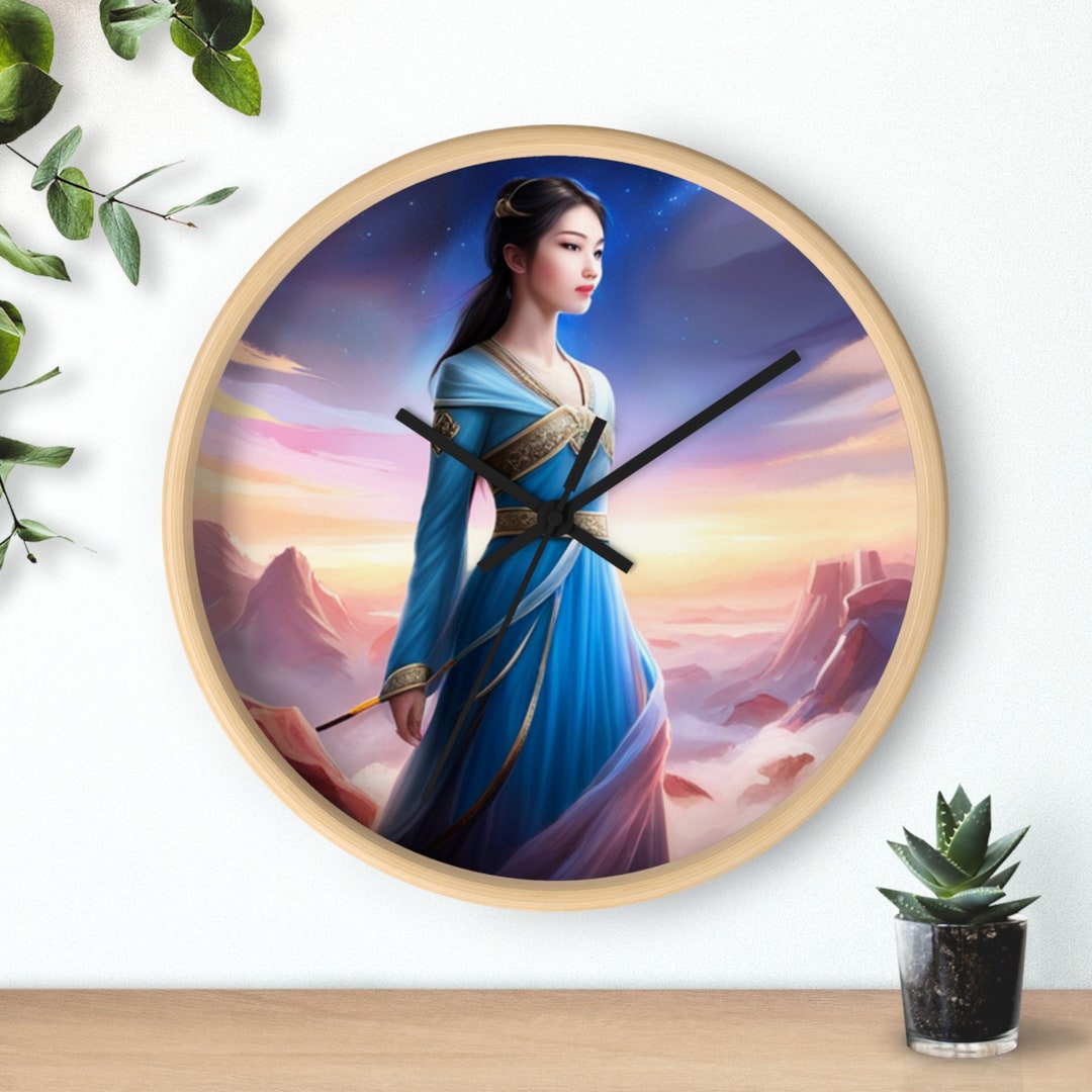 Enchanting Fantasy Wall Clock With Girl Art Perfect Gift Etsy