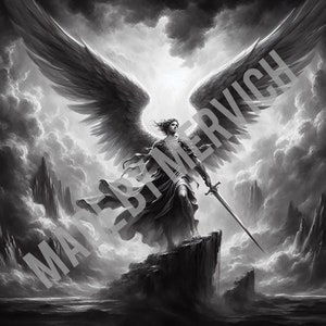 Arcángel grabado con láser PNG: archivo digital DIY