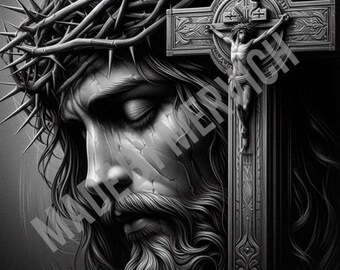Laser Engraved Jesus Face PNG: DIY Digital File