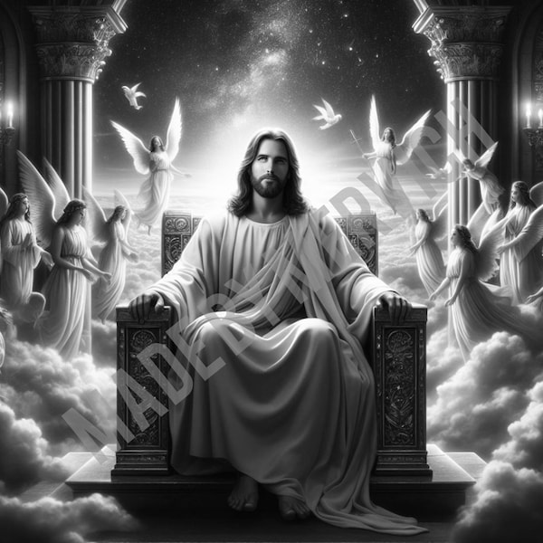 Laser Engrave PNG - Jesus on Throne / Laser Ready / PNG for Engraving /  PNG Burn / Laser Engrave Image / Digital File / Laser Engrave File