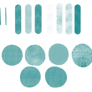 Puede incluir: Obra de arte digital abstracta con formas turquesas y blancas. El dise&ntilde;o incluye rect&aacute;ngulos verticales y c&iacute;rculos con diferentes texturas y tonos de turquesa, sobre un fondo blanco. Dise&ntilde;o minimalista y moderno.