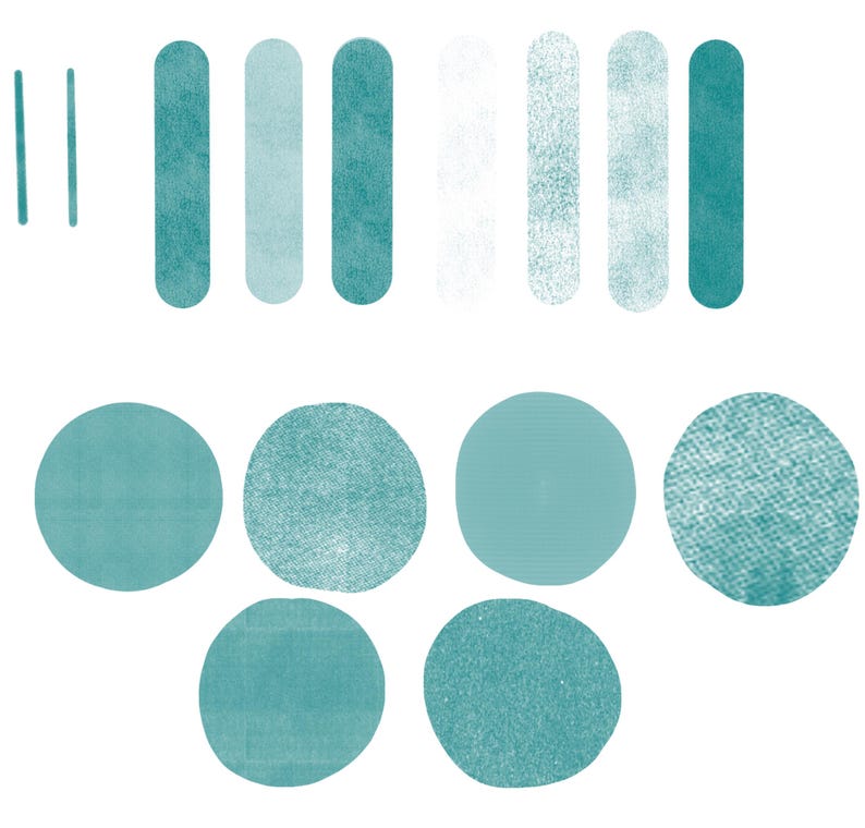 Puede incluir: Obra de arte digital abstracta con formas turquesas y blancas. El dise&ntilde;o incluye rect&aacute;ngulos verticales y c&iacute;rculos con diferentes texturas y tonos de turquesa, sobre un fondo blanco. Dise&ntilde;o minimalista y moderno.