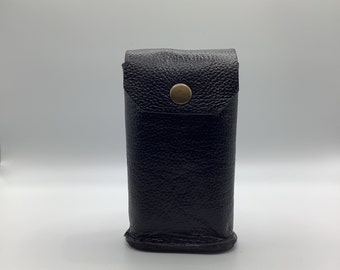 Leather vape holder e-cig carry case BLACK