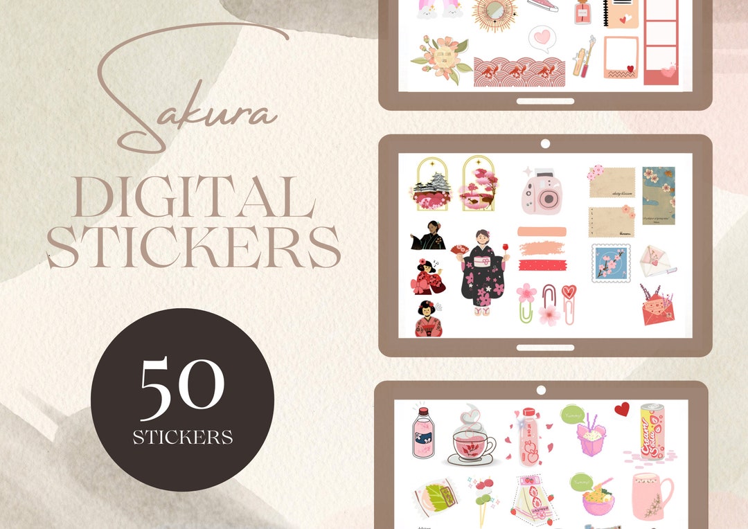 Sakura Digital Stickers Digital Planner Stickers Cherry Blossom ...