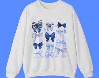 Bow Sweatshirt, Valentines Gift, Trendy Ribbon Crewneck