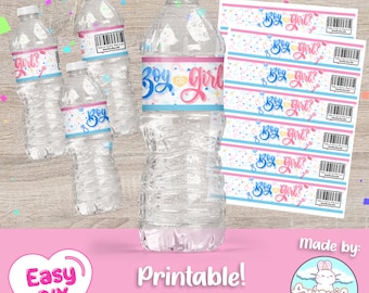 Gender Reveal Water Bottle Label - Bottle Wrap - Water Labels - Gender Reveal - Chips - Digital File - Instant Download (PDF, JPG & SVG)